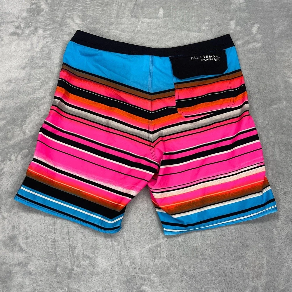 Billabong Shorts Mens 30 Multicolor Striped PX2 Performance Board Surf Surfing